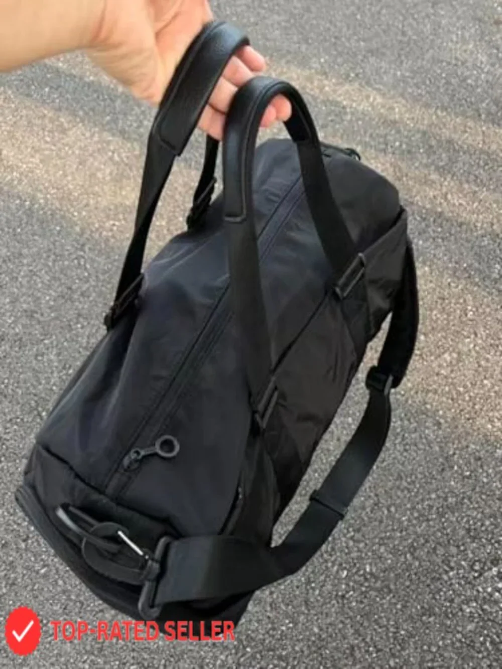 2-in-1 Gym Duffle Bag Backpack Convertible Sports Bag with Shoe Compartment